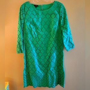 Talbot's Green shift dress with eyelet details